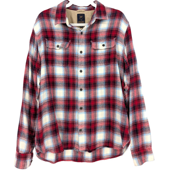 Gap X Pendelton Mens Flannel Plaid Button Front Lined Shirt Gorpcore Preppy LRG - Picture 1 of 9